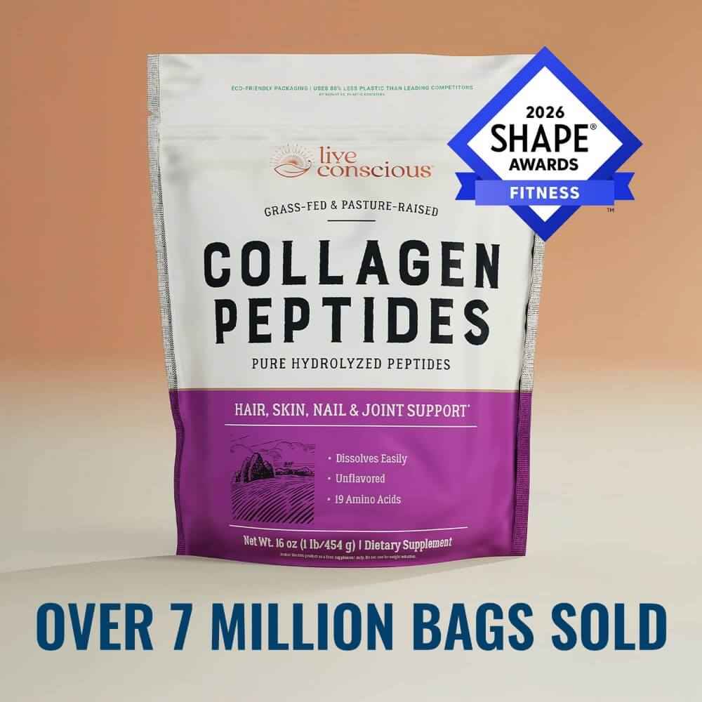 Live Conscious Collagen Peptides Powder — Nourishes Hair, Skin, Nails, and Joints — 16 oz